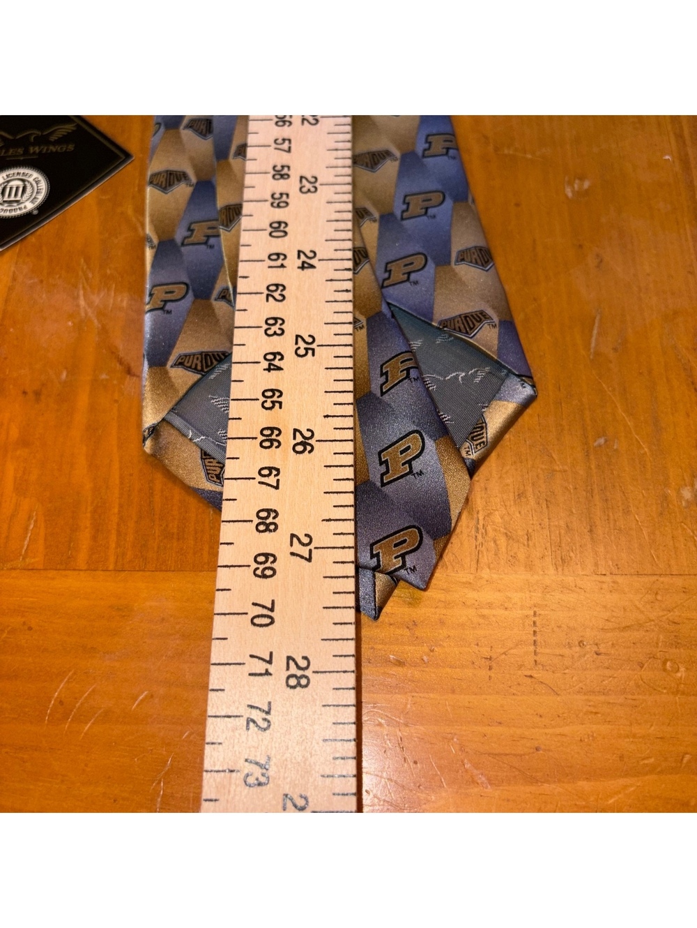 Vintage Eagles Wings Purdue University Boilermakers Pattern 100% Silk Tie NWT - Picture 5 of 7